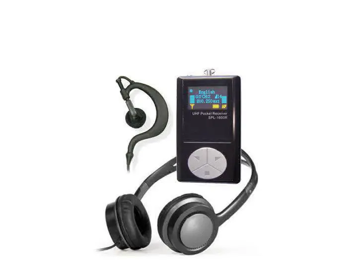 Recetor rádio-guia modelo SPL-1500R (sistema audio para visitas guiadas em grupo, tour guide)